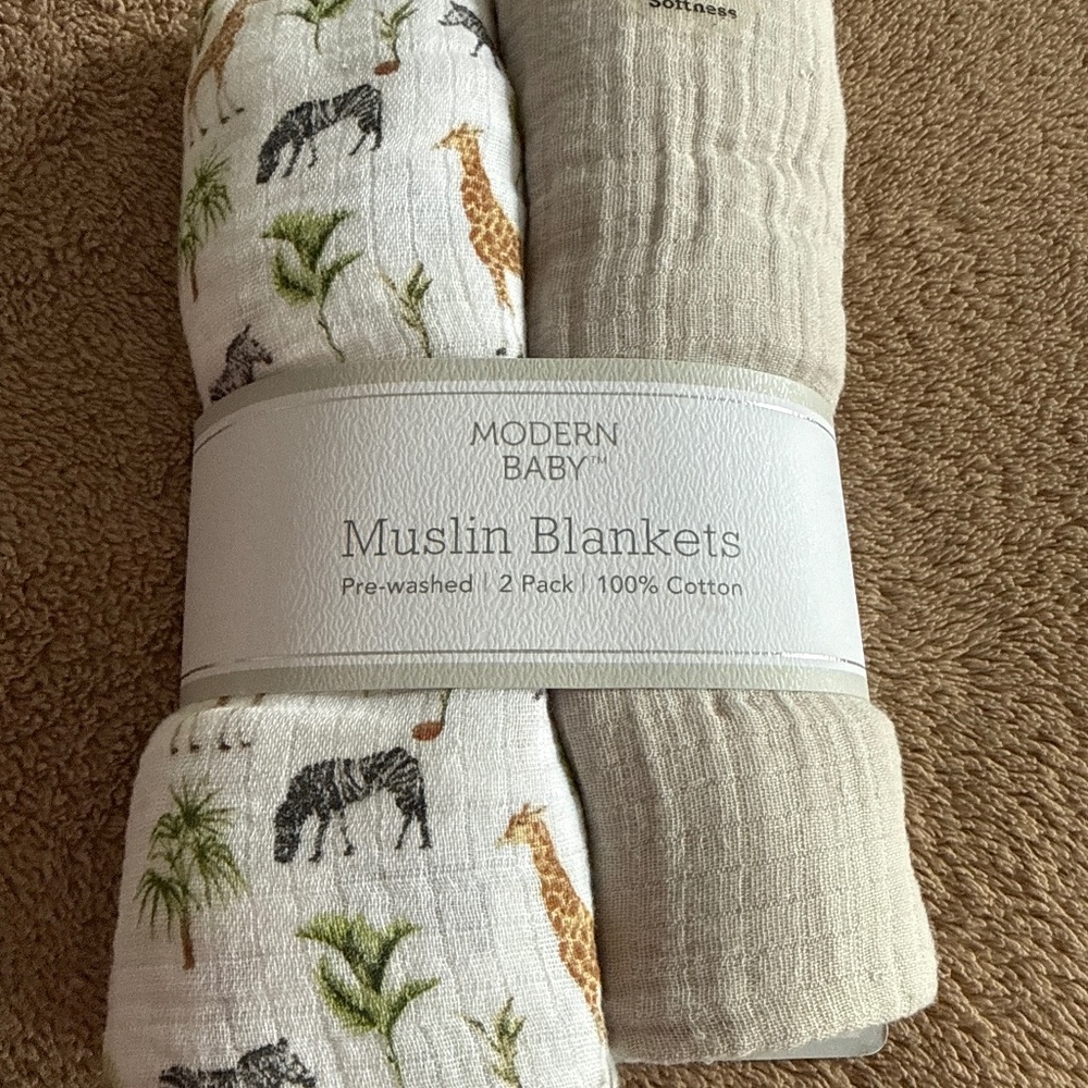 Muslin Blankets 2 pack 40”x36”